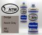 Preview: Dodge, Ascot Gray, AB / PAB: 400ml Sprühdose + 400ml Klarlack - Set, von ATW Autoteile West.